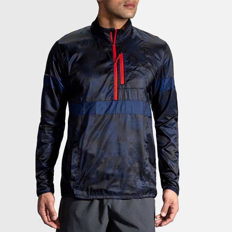 Brooks Lsd Pullover Men's Running Jackets UK Online - Grey (TPOCH6907)